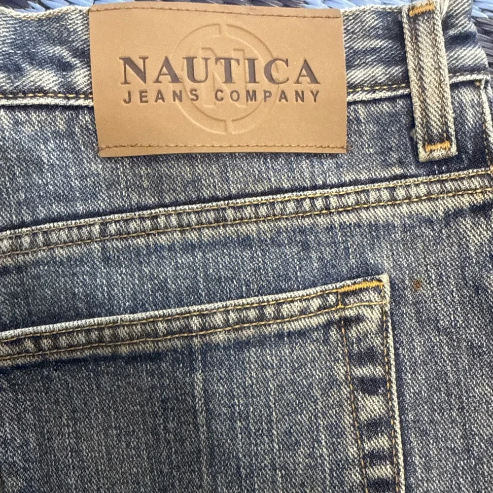 Vintage Y2K Nautica‎ Denim Baggy Jean Shorts Size 34 Carpenter Style